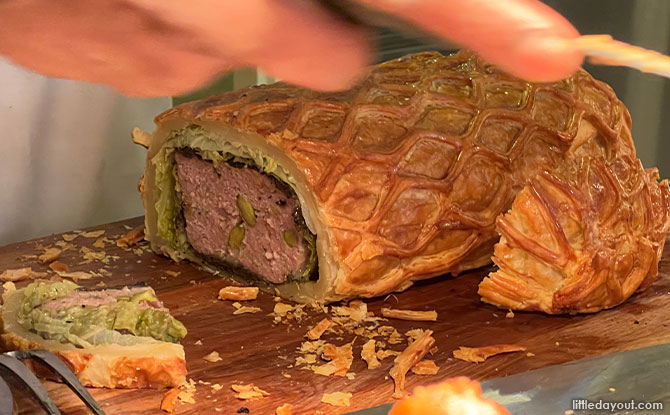 Meat Loaf Wellington with pistachio and chestnut stuffing