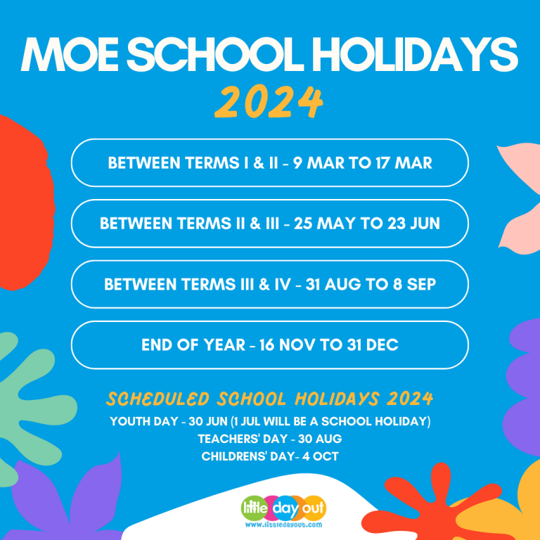 Singapore Public Holidays & MOE School Holidays 2024 Little Day Out