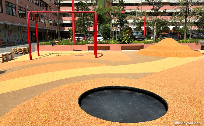 Trampoline and swings at New Bahru