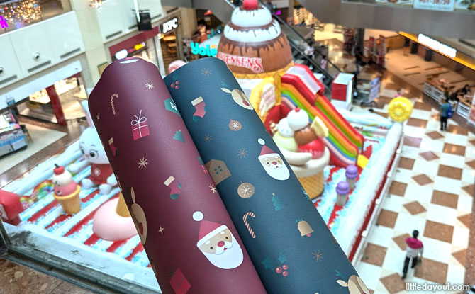 a set of festive wrapping paper