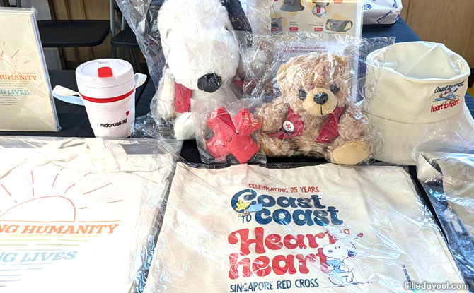 exclusive Singapore Red Cross merchandise and Snoopy-related gifts