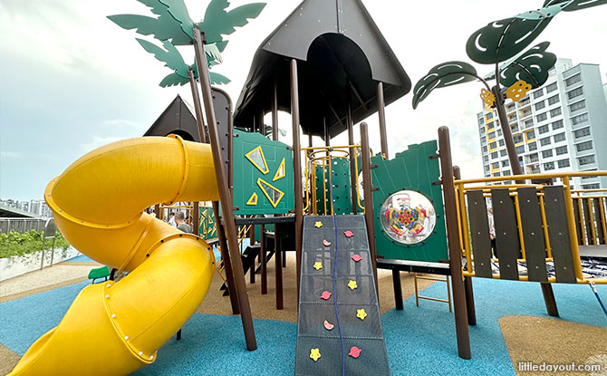 Play structure at the Anchorvale Village Playground