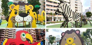 Choa Chu Kang Animal Playgrounds: Lion, Hedgehog, Zebra & Parrot