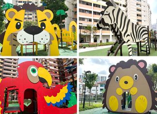 Choa Chu Kang Animal Playgrounds: Lion, Hedgehog, Zebra & Parrot