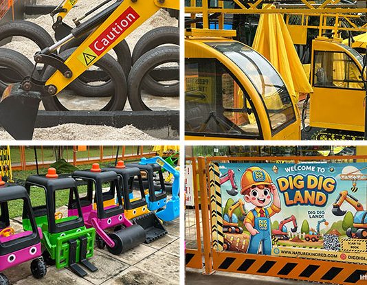 Dig Dig Land: Construction Playground With Kid-Sized Excavators & Cranes