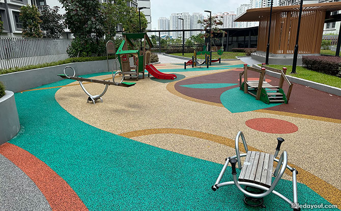 Toddler-friendly play equipment at Fernvale Dew