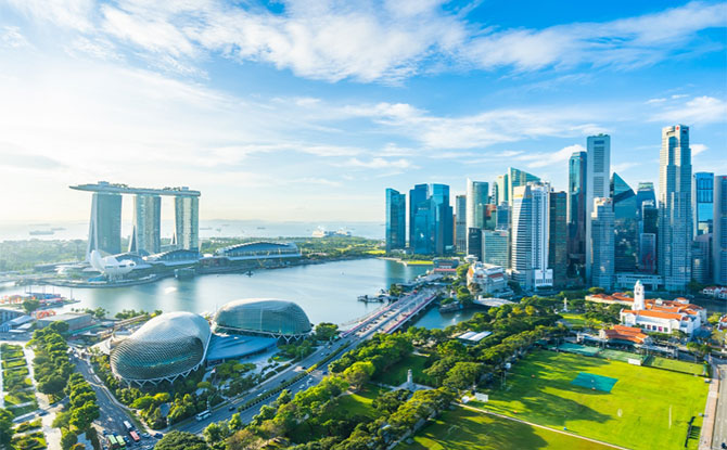 view of singapore skyline by day