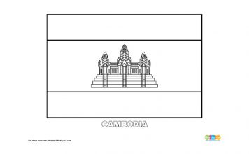 Free Cambodia Flag Colouring Page - Little Day Out