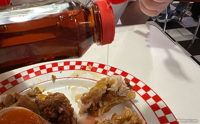 Chicken and Waffle at Joji's Diner, Upper Serangoon 