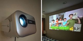 LUMOS FLOAT Projector: Wall Mountable, Rotatable Home Cinema Projector