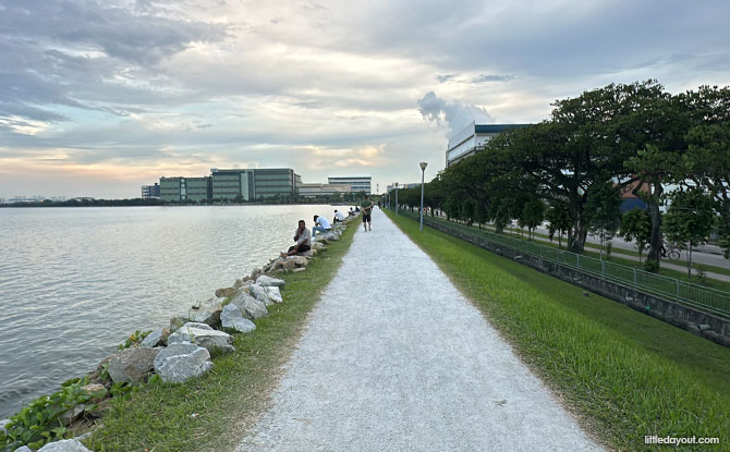 Walking along the trail at Pandan Reservoir