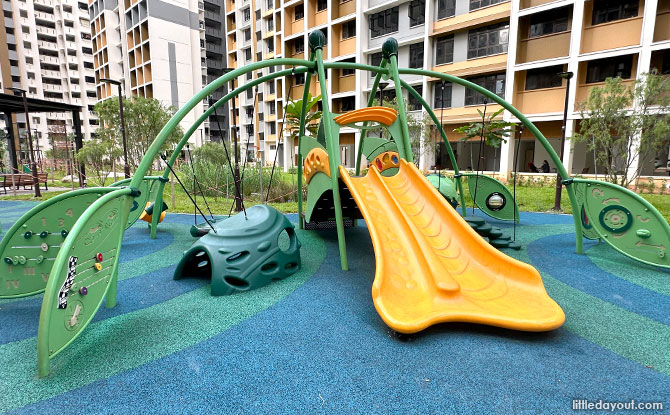 Green and yellow playground at Plantation Acres