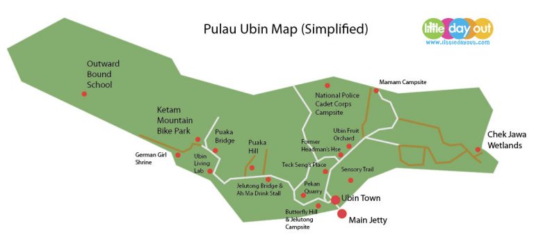 Pulau Ubin Guide All You Need To Know About Visiting The Rustic Island   Pulau Ubin Map Simplified 768x348 