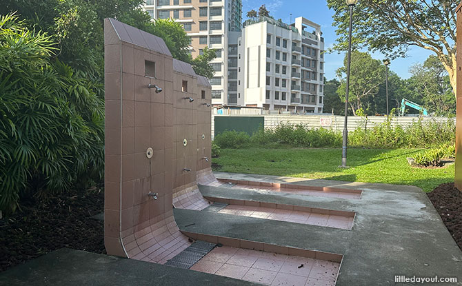 Outdoor showers at Punggol Point Park