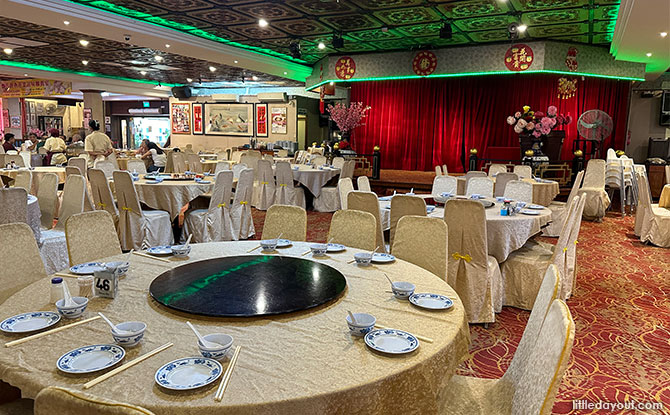 Stage and banqueting hall at Red Star Restaurant