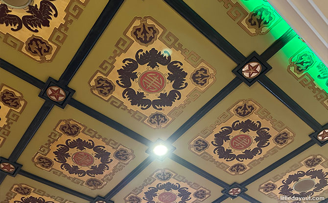 Ornate ceiling at Red Star Restaurant