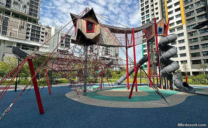 Climbing up the Water Tower Playground