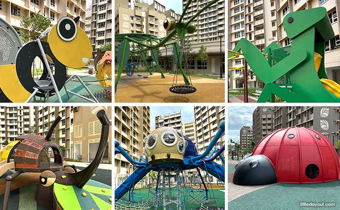 Tengah Insect Playgrounds: Bee, Mantis, Leaf Insect, Rhino Beetle, Ladybug & Spider At Garden Court & Terrace