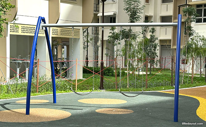 Swings at the Spider Playground