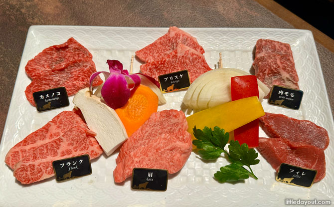 A Stunning Menu Featuring 24 Cuts Of Imported Japanese Beef